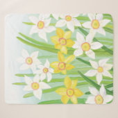 Witte en gele lentesaffodils sherpa deken (Voorkant (horizontaal))