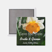 Witte en gele melkbloem, behalve de datum magneet (Voorkant / Achterkant)