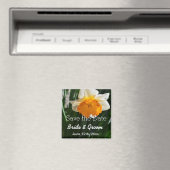 Witte en gele melkbloem, behalve de datum magneet (Insitu (Vaatwasser))