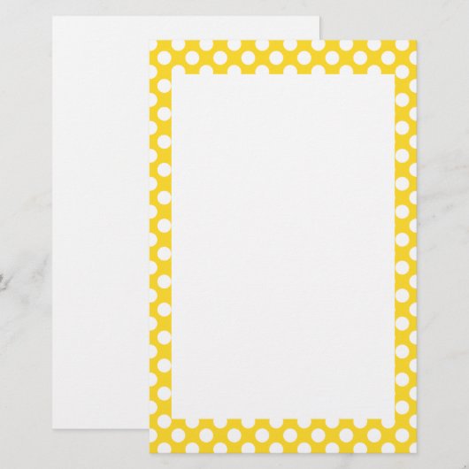 Witte en gele pokadot briefpapier (Voorkant / Achterkant)