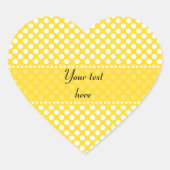 Witte en gele pokadot hart sticker (Voorkant)