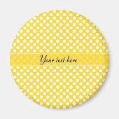 Witte en gele pokadot magneet (Voorkant)