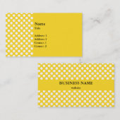 Witte en gele pokadot visitekaartje (Voorkant / Achterkant)