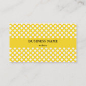 Witte en gele pokadot visitekaartje (Achterkant)