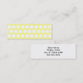 Witte en gele pokadots mini visitekaartje (Voorkant / Achterkant)