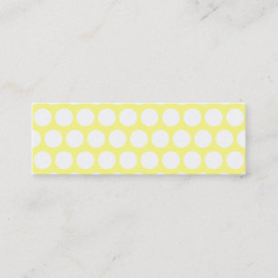 Witte en gele polka stippen mini visitekaartje