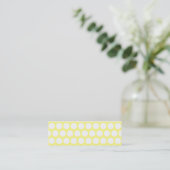 Witte en gele polka stippen mini visitekaartje (Staand voorkant)