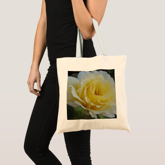 Witte en gele roos Canvas tas (Voorkant (product))
