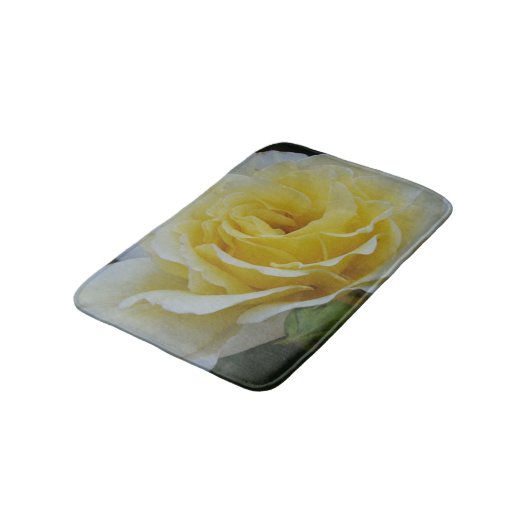 Witte en gele Rose badmat (Gekanteld)