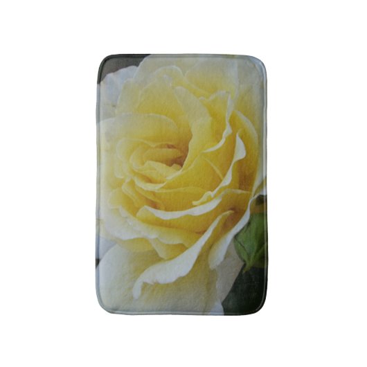 Witte en gele Rose badmat (Voorkant Verticaal)