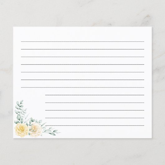 Witte en gele rozen Kaart Vrijgezellenfeest (Achterkant)