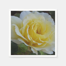 Witte en gele rozenservetten servetten