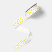 Witte en gele Stippen - Koolstof Grosgrain Lint (Achterkant)