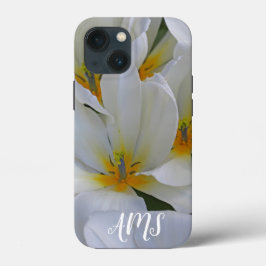 Witte en Gele Tuinbloemen Monogram Case-Mate iPhone Case