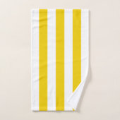 Witte en gele verticale strepen bad handdoek (Handdoek)