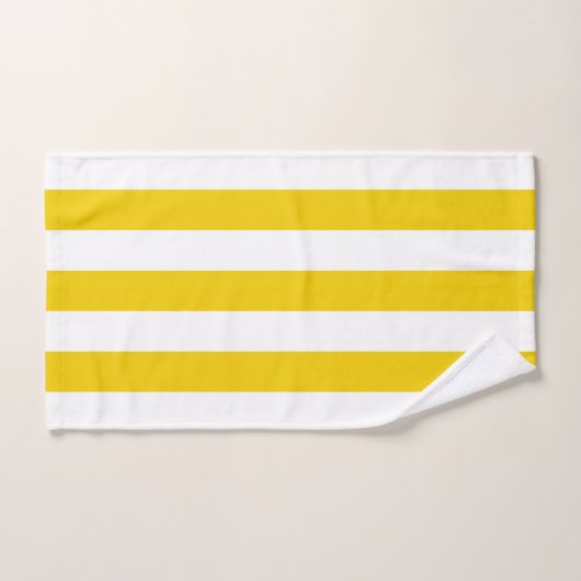 Witte en gele verticale strepen bad handdoek (Handdoek)