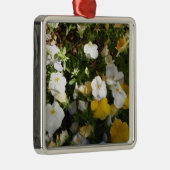 Witte en gele viooltjes metalen ornament (Rechts)