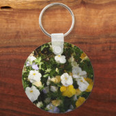 Witte en gele viooltjes sleutelhanger (Voorkant)