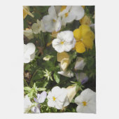 Witte en gele viooltjes theedoek (Verticaal)