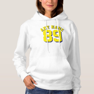 Witte en gele volwassenen | Sport Jersey Design Hoodie