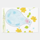 Witte en gele vredesduif inpakpapier vel (Voorkant 2)