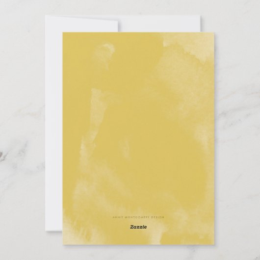 Witte en gele Waterverf Botanische foto Lijst Feestdagenkaart (Achterkant)