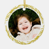 Witte en gele Waterverf Botanische foto Lijst Keramisch Ornament (Voorkant)