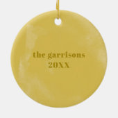 Witte en gele Waterverf Botanische foto Lijst Keramisch Ornament (Achterkant)