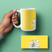 Witte en gele whimsical Daisy Custom Text Koffiemok