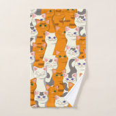 Witte en gember katten patroon groene ogen blauwe  bad handdoek (Handdoek)