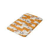 Witte en gember katten patroon groene ogen blauwe  badmat (Gekanteld)