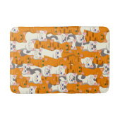 Witte en gember katten patroon groene ogen blauwe badmat (Voorkant)