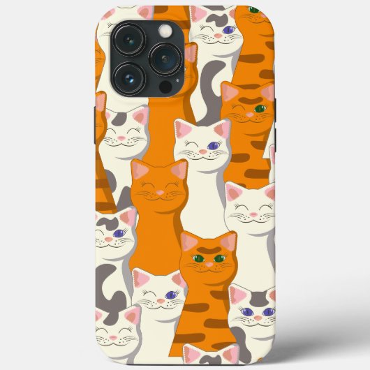 Witte en gember katten patroon groene ogen blauwe Case-Mate iPhone case (Achterkant)