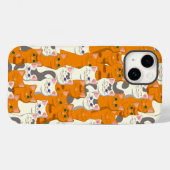 Witte en gember katten patroon groene ogen blauwe Case-Mate iPhone case (Achterkant (horizontaal))