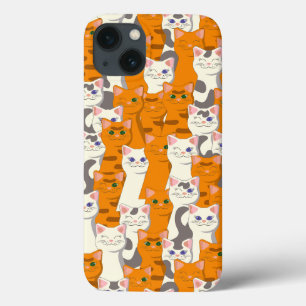 Witte en gember katten patroon groene ogen blauwe Case-Mate iPhone case