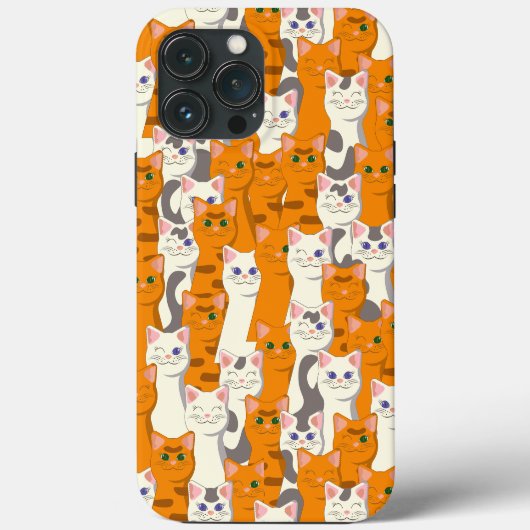 Witte en gember katten patroon groene ogen blauwe Case-Mate iPhone case (Achterkant)