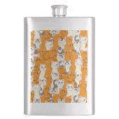 Witte en gember katten patroon groene ogen blauwe  flacon (Voorkant)