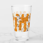 Witte en gember katten patroon groene ogen blauwe glas (Achterkant)