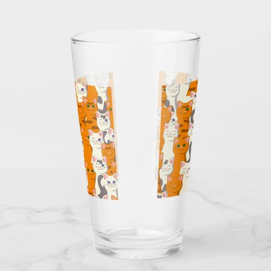 Witte en gember katten patroon groene ogen blauwe glas (Rechts)