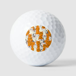 Witte en gember katten patroon groene ogen blauwe golfballen