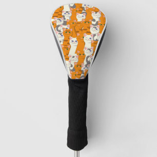 Witte en gember katten patroon groene ogen blauwe  golfheadcover