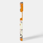 Witte en gember katten patroon groene ogen blauwe iPhone hoesje (Rechterkant)