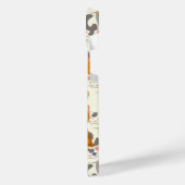 Witte en gember katten patroon groene ogen blauwe iPhone hoesje (Linkerkant)