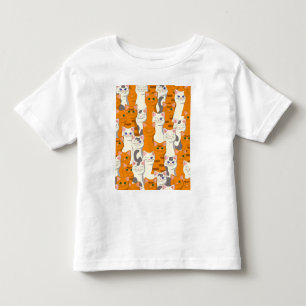 Witte en gember katten patroon groene ogen blauwe kinder shirts