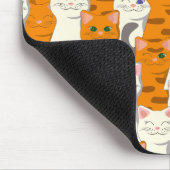 Witte en gember katten patroon groene ogen blauwe  muismat (Hoek)