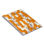 Witte en gember katten patroon groene ogen blauwe  notitieboek (Rechterzijde)