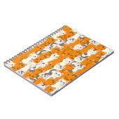 Witte en gember katten patroon groene ogen blauwe  notitieboek (Linkerzijde)