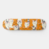 Witte en gember katten patroon groene ogen blauwe persoonlijk skateboard (Horizontaal)
