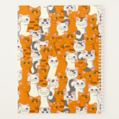Witte en gember katten patroon groene ogen blauwe planner (Achterkant)