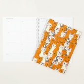 Witte en gember katten patroon groene ogen blauwe planner (Display)